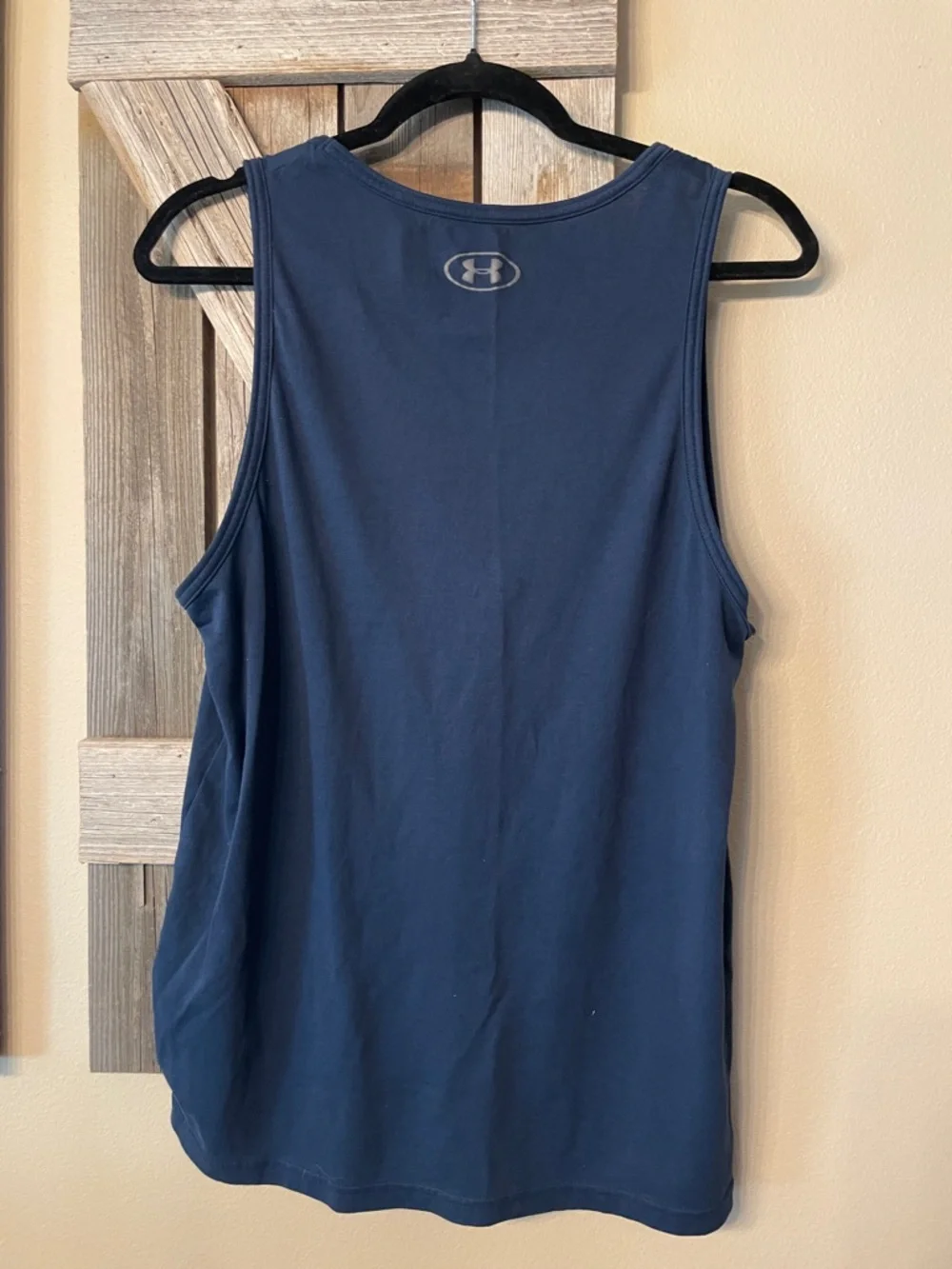 Under Armour Navy Blue Tank with White Logo - Picture 2 of 3